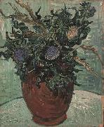 Vincent Van Gogh Flower Vase with Thistles painting